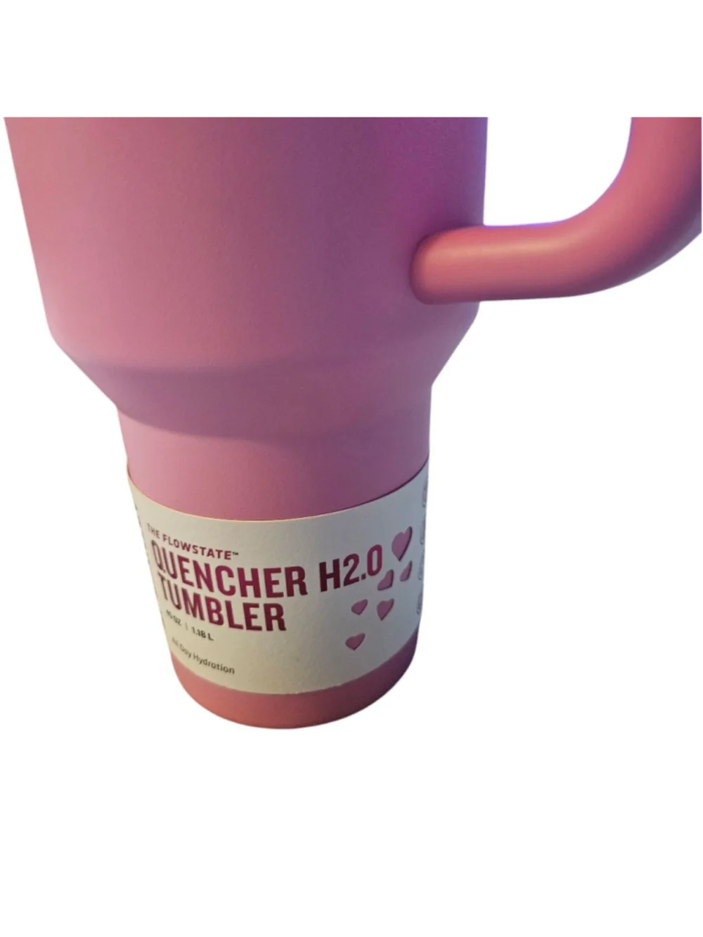 Stanley 40 oz Stainless Steel H2.0 Quencher Tumbler Pink Hearts Valentine's Day - Picture 5 of 8